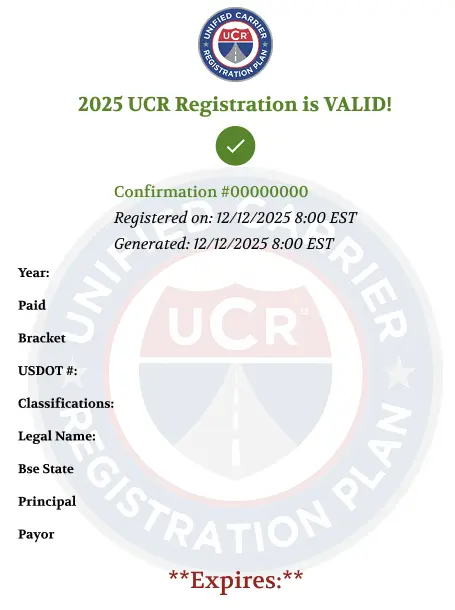 UCR Sample Cert